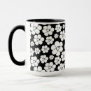 Search for black and white flower mugs Retro
