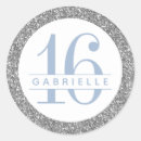 Search for silver blue stickers First birthday