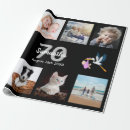 Search for 70th birthday wrapping paper Black