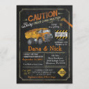Search for dump truck baby shower invitations Chalkboard