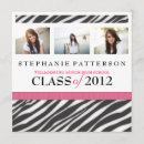 Search for zebra graduation invitations Black