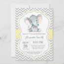 Search for yellow elephant baby shower invitations Cute