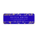 Search for royal blue and gold return address labels Elegant