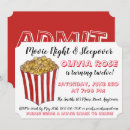 Search for movie night sleepover invitations Popcorn