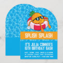 Search for pineapple pool party invitations Splish splash