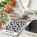 Search for cow spots key rings Black and white