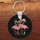 Search for funny flamingo key rings Santa