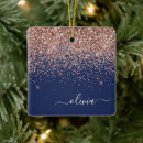 Search for gold and navy blue christmas tree decorations Glitter
