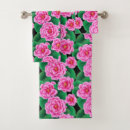 Search for pink green bath towels Flower pattern