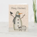 Search for primitive christmas cards Snowman