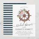 Search for floral nautical bridal shower invitations Elegant