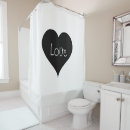 Search for black heart shower curtains Black and white