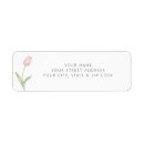 Search for pink tulip return address labels Watercolor