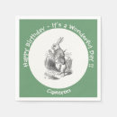 Search for vintage rabbit napkins Alice in wonderland