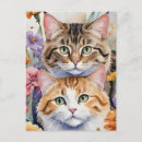 Search for two faces postcards Cat