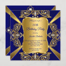 Search for royal blue and gold birthday invitations Elegant