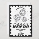 Search for black hen party invitations Retro