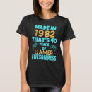 Search for 40 year old birthday party tshirts 1982