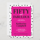 Search for pink and black 50th birthday invitations Trendy