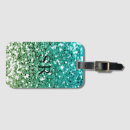 Search for initials luggage tags Green