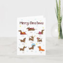 Search for sausage dog christmas cards Dachshund through the snow