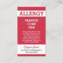 Search for allergy business cards Restaurant