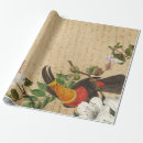 Search for vintage botanical wrapping paper Bird