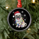 Search for pug christmas tree decorations Santa