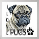 Search for dog owner posters Cute pug