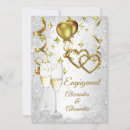 Search for silver engagement party invitations Champagne