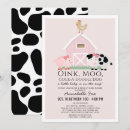 Search for barnyard animals baby shower invitations Modern