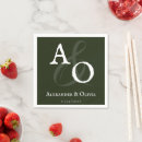 Search for emerald green napkins Initials