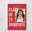 Search for red and white graduation invitations Classic