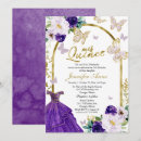 Search for unique purple quinceanera invitations Floral