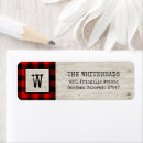 Search for rustic monogram return address labels Black