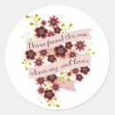 Search for love romantic stickers Burgundy