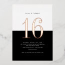 Search for gold white sweet 16 invitations Modern