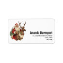 Search for reindeer antlers return address labels Vintage