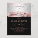 Search for black silver sweet 16 invitations Pink