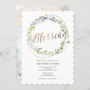 Search for baby boy christening invitations Greenery