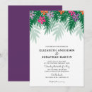 Search for tropical flowers wedding invitations Palm leaves