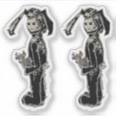 Search for vintage animal art stickers Rabbit