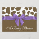 Search for purple giraffe baby shower invitations Safari
