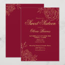 Search for red gold sweet 16 invitations Elegant