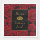 Search for red rose napkins Birthday party