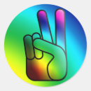 Search for hand sign for peace stickers Hippie