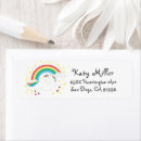 Search for rainbow birthday return address labels Colourful