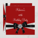 Search for black red grey birthday invitations White
