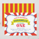 Search for circus 1st birthday invitations Modern