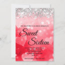 Search for red and silver sweet 16 invitations 16th birthday